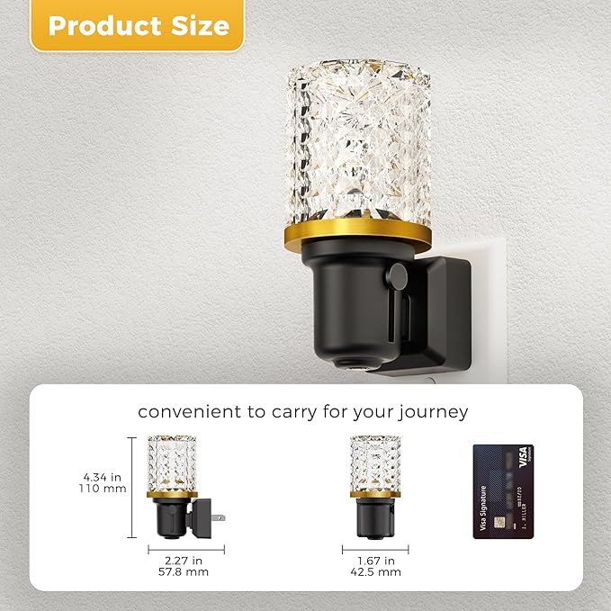 L LOHAS LED Night Light, Dimmable Night Lights Plug into Wall, Automatic Night Lights Plug in with Auto Light Sensor,Adjustable Brightness Amber LED Night Light, for Bedroom Hallway Home Decor