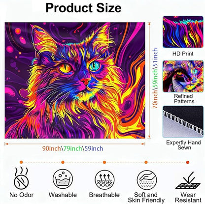 seewan Blacklight Tapestry UV Reactive Glow In The Dark, Neon Animal Skull Psychedelic Galaxy Wall Hanging for Bedroom Dorm Living Room Home Decor Backdrop Decor