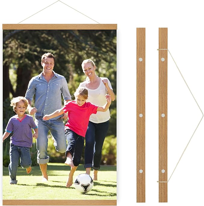 SZDHHH Custom Photo Prints with Magnetic Hanger Frame Canvas Poster Prints With Your Photos Personalized Hanging Poster Pictures Wall Art Decor Framed for Home Decor Gifts Keepsakes (36" Lx24 W)
