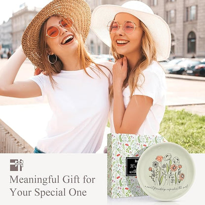JoycuFF Friendship Gifts for Women,Best Friend Birthday Christmas Gifts Friend Trinket Ring Dish