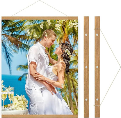 SZDHHH Custom Photo Prints with Magnetic Hanger Frame Canvas Poster Prints With Your Photos Personalized Hanging Poster Pictures Wall Art Decor Framed for Home Decor Gifts Keepsakes (20" Lx16 W)