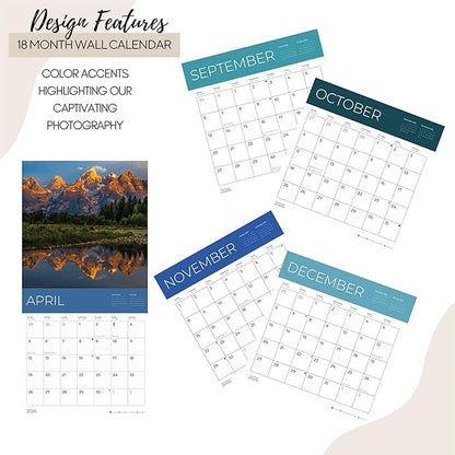 Mountains Wall Calendar 2026 | Nature Calendar | 12" x 24" Open | Giftable Scenic Calendar 2026 | Thick & Sturdy Paper for Organizing & Planning | Pacific Waters Press (Mountains)