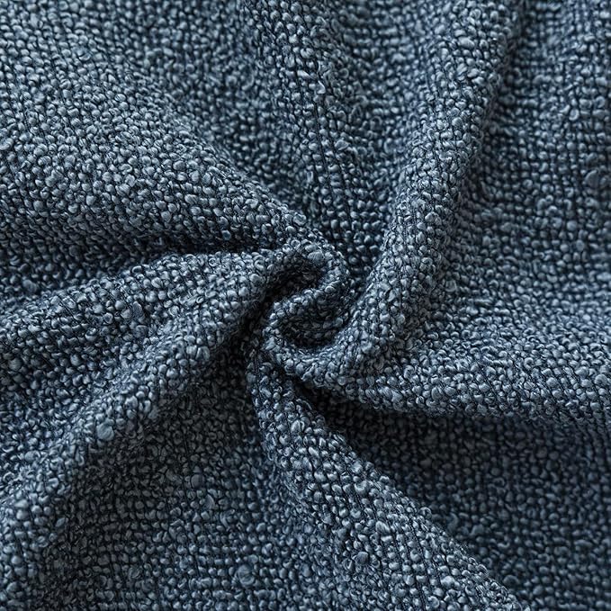 Foindtower Decorative Textured Boucle Throw Pillow Covers Accent Solid Pillow Cases Neutral Soft Cozy Couch Cushion Case for Chair Sofa Bedroom Living Room Home Decor 26x26 Inch,1PC,Dark Blue