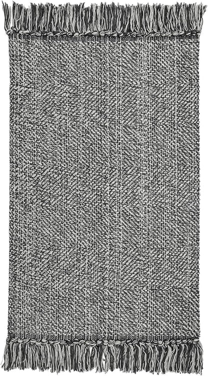 Collive Washable Area Rug 3' x 5', Modern Woven Kitchen Rugs, Grey/Cream Braided Cotton Rug Indoor Door Mat Throw Carpet for Entryway Living Room Nursery Mudroom Laundry Room