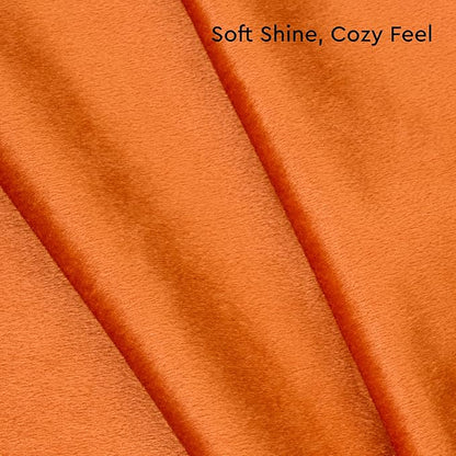 Encasa XO Velvet Throw Pillow Covers 18x18 in (45x45 cm) - Orange - No Inserts, Pack of 2 Cases | Solid Plain Dyed Soft & Smooth, Square Decorative Cushion Covers for Living & Bedroom