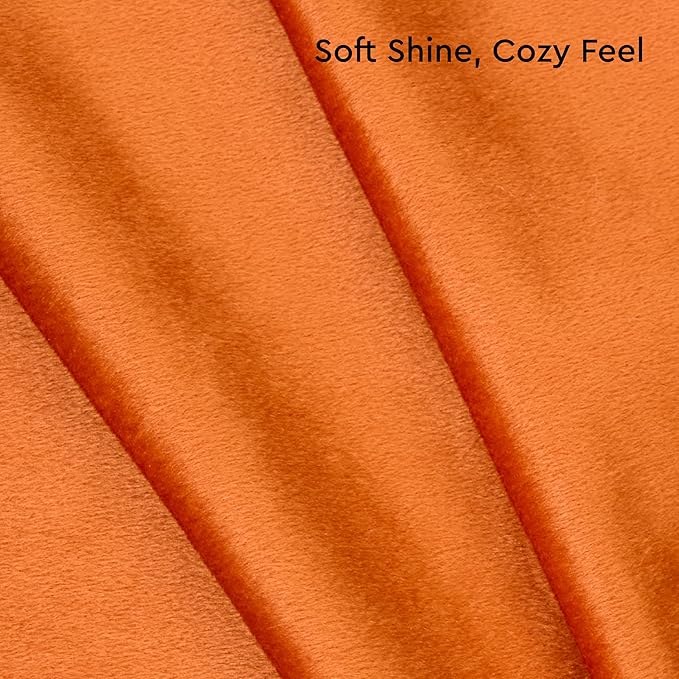 Encasa XO Velvet Throw Pillow Covers 24x24 in (60x60 cm) - Orange - No Inserts, Pack of 2 Cases | Solid Plain Dyed Soft & Smooth, Square Decorative Cushion Covers for Living & Bedroom
