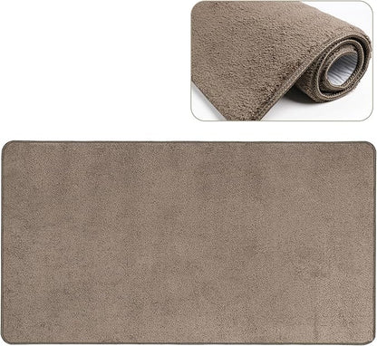 PURE ERA Carpet Stair Tread Landing Mat Area Rug Ultra Plush Shag Soft Non Slip Skid Resistant Tape Free Indoor Doormat Washable Reusable Brown 2' X 6'