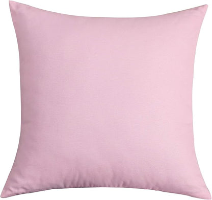 TangDepot Handmade Decorative Solid 100% Cotton Canvas Throw Pillow Covers/Pillow Shams, (16"x16", Salmon Pink)