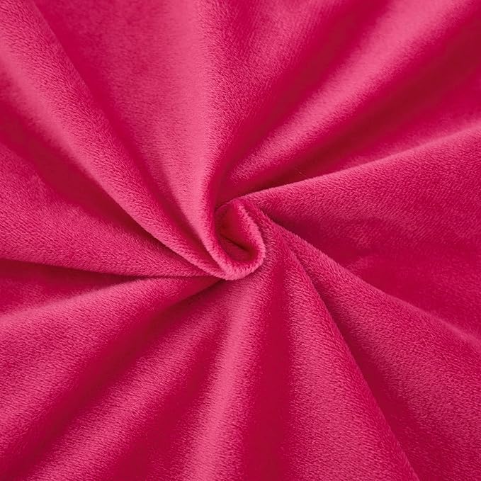 JAUXIO Diamond Pinch Pleated Crystal Velvet Pillowcases 2 Pack Solid Pintuck Throw Cushion Cover for Home Decor Hidden Zipper Closure (Hot Pink, Standard)