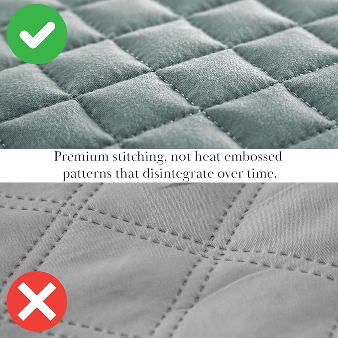 Southshore Fine Living, Inc. Quilts, Queen Size/Full Quilt Bedding Set, Stain & Pet Hair Resistant Bedding, Coverlet Full/Queen Size Bedspread, Soft Microfiber with 2 Pillow Shams, Steel Blue (Teal)