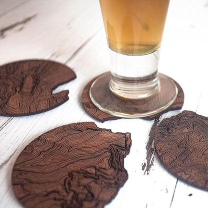 Yosemite National Park Wooden Coasters | El Capitan, Half Dome, Cathedral Rocks, Yosemite Village.