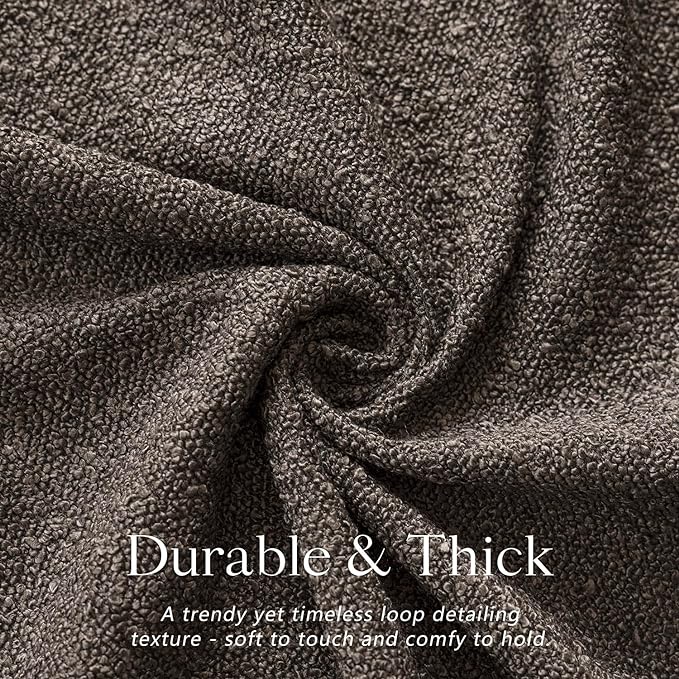 Foindtower Textured Boucle Throw Pillow Covers Accent Solid Pillow Cases Cozy Soft Decorative Couch Cushion Case for Chair Sofa Bedroom Living Room Home Decor, 18 x 18 Inch,Dark Brown