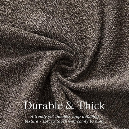 Foindtower Textured Boucle Throw Pillow Covers Accent Solid Pillow Cases Cozy Soft Decorative Couch Cushion Case for Chair Sofa Bedroom Living Room Home Decor, 20 x 20 Inch,Dark Brown
