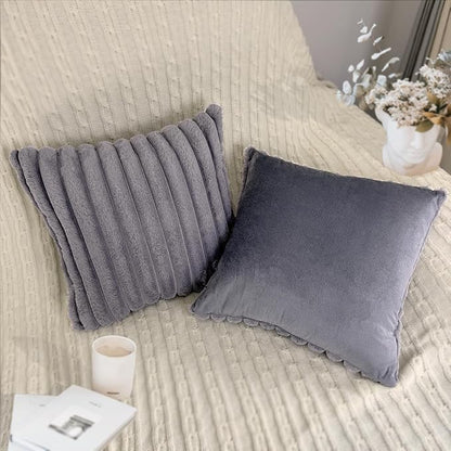 1 Pack 18x18 Pillow Cover Velvet Pillow Covers, Faux Fur Square Throw Pillow Covers for Living Room Decorations Throw Pillow Case, Throw Pillow Cover Cushion Cover for Home Sofa Bedroom Car, Grey