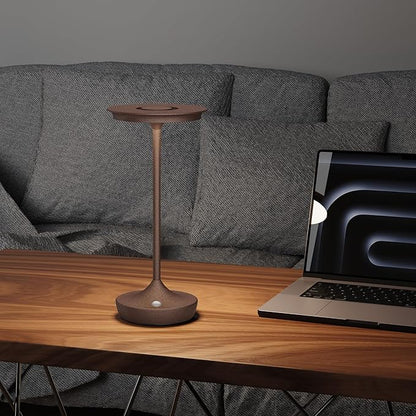 LED Cordless Table Lamps Rechargeable - Outdoor 6000mAh Battery Operated Portable Tables Light 3 Color Stepless Dimming Lamp with Memory Function for Patio Restaurant Dining Rust