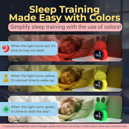 Bumble & Bright App-Controlled Kids Sleep Trainer – Color-Changing Night Light Alarm Clock with Sounds, OK-to-Wake Toddler Clock, USB-C Corded with Backup Battery, Gift for Boys & Girls