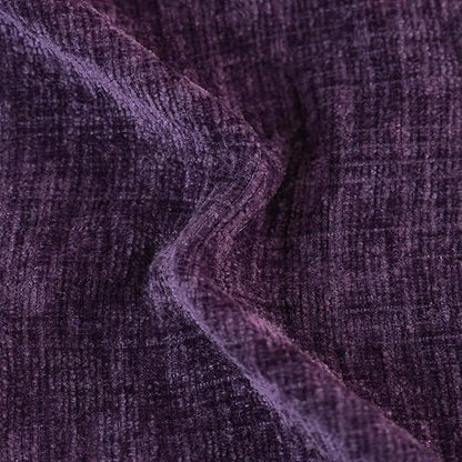 CaliTime Throw Pillow Covers Decorative 20 X 20 Inches Pack of 2 Cotton Thread Stitching Edges Solid Dyed Soft Chenille Cushion Cases for Couch Sofa Bed Living Room Farmhouse Plum Purple