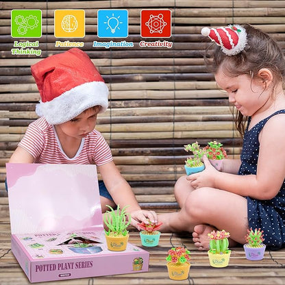 Advent Calendar 2025 Kids, 12 Packs Building Blocks Set, Advent Calendar 2025 Boys for 6+ Years Old, Christmas Gifts for Girls and Boys, Party Favors (Succulent Plant)