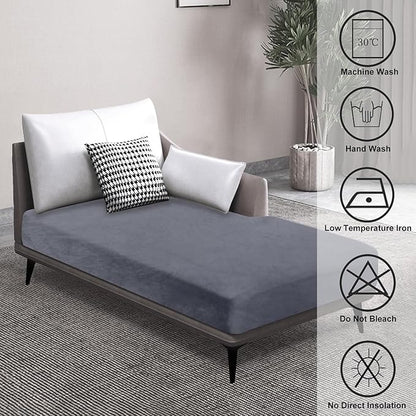 Couch Cover 1 Piece Chaise Lounge Cover Velvet Sectional Couch Cushion Covers Separate L Shape Sofa Slipcovers Furniture Protector for Dogs Pets (Chaise or Sofa 3-Seater, Dark Grey)