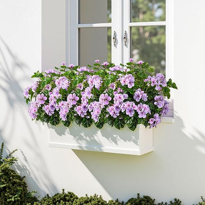 Artificial Flowers for Outdoors Artificial Geraniums for Indoor Fake Flowers Uv Resistant Artificial Outdoor Flowers Suitable for Indoor Home Decor Outdoor Garden Decor (Purple, 8PCS,17.7In)