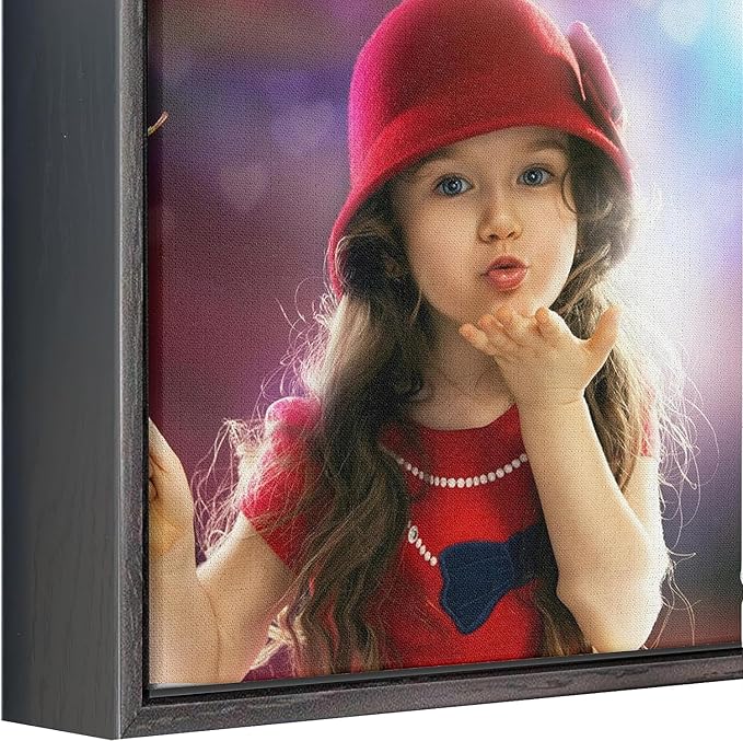 Personalized Custom Canvas Prints: Photo On Canvas (Black, 24x36) Transform Your Photos into Stunning Framed Wall Art Digitally Printed Photo To Canvas Ideal for Home Decor, Gifts Keepsakes.Made in Texas, USA
