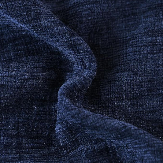 CaliTime Throw Pillow Covers Decorative 26 X 26 Inches Pack of 2 Cotton Thread Stitching Edges Solid Dyed Soft Chenille Cushion Cases for Couch Sofa Bed Living Room Farmhouse Navy Blue