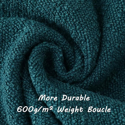 FUTEI Pack of 2 Teal Green Decorative Throw Pillow Covers 12x20 Inch Soft Cozy Solid Boucle Textured Lumbar Pillow Cases,Modern Home Decor for Couch Bed Living Room