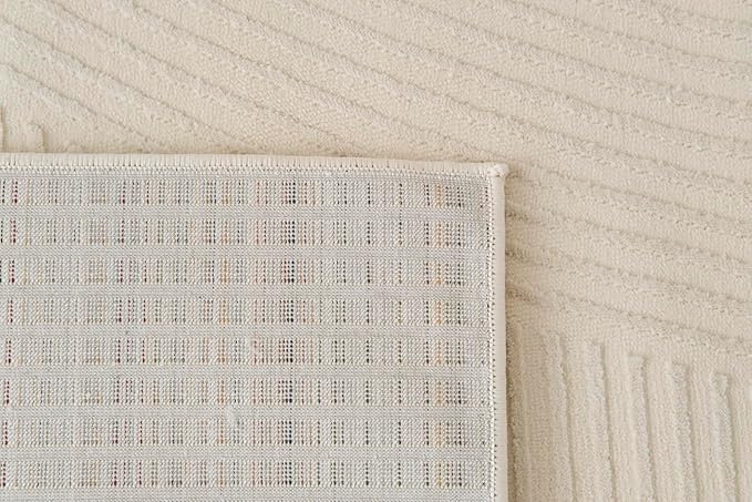 Revival Rugs Record 10'6" x 14'3" Washable Area Rug for Living Room Bedroom - 100% Recycled Oeko-TEX Certified, Medium Pile, Beige, Cream