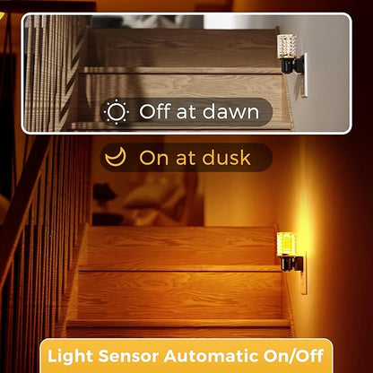 L LOHAS LED Night Light, 2 Pack Dimmable Night Lights Plug into Wall, Automatic Night Lights Plug in with Auto Light Sensor,Adjustable Brightness Amber LED Night Light, for Bedroom Hallway Home Decor