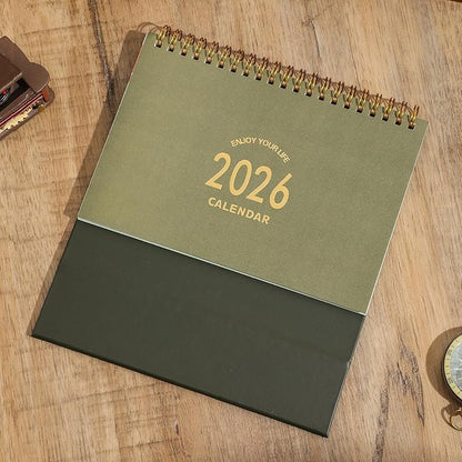 Small Desk Calendar 2025-2026, Use Now to Dec 2026, Standing Flip Desktop Calendar with To-do List & Notes, Academic Year Desk Calendar with Stickers, Monthly Calendar for Home Office (Green)