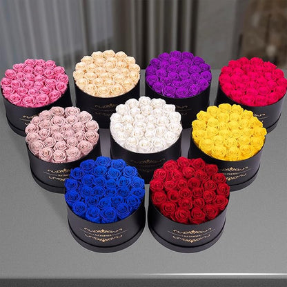 NATROSES 27 Piece Forever Preserved Roses in a Box, Preserved Flowers for Delivery Birthday, Flowers Gifts for Mothers Day, Pink