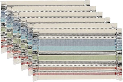 DII Variegated Tabletop Collection, Placemat Set3x19, Mediterranean, 6 Piece