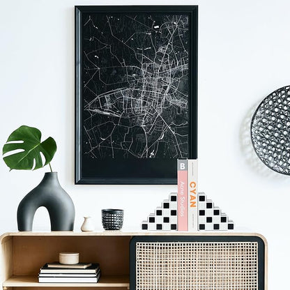 Decorative Bookends for Shelves - Stair Book Ends for Heavy Books - Unique Book Stopper & Holder for Shelves - Modern Home Decor Aesthetic Bookshelf Decor (Black & White)