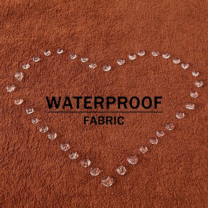 Kevin Textile Waterproof Decorative Pillow Covers Rust 22x22 Inch Pack of 2 Soft Boucle Textured Euro Pillowcases Elegant Accent Pillows for Couch Sofa Chair Bed Home Decor Indoor Outdoor