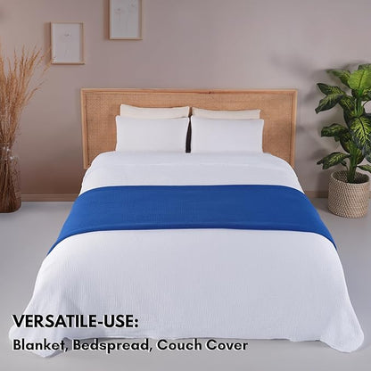 Muslin Blanket - Pure 100% Turkish Cotton Airy Soft Light Versatile Gauze Throw Blanket for Bed, Couch, Sofa (White, Twin XL Size (71" x 95" inch))