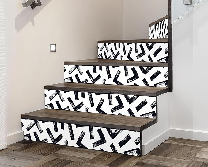 FLFK Black and White Design Wallpaper Border - Peel and Stick Wall Paper, Self Adhesive Removable PVC Borders Sticker, Modern Waterproof Trim for Home Decor, 8" x 240"