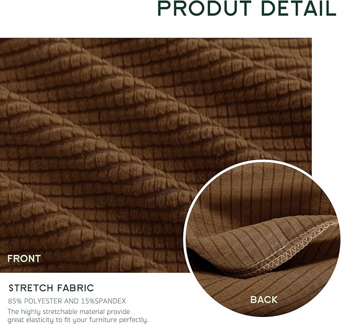 Hokway Couch Cushion Covers Stretch Cushion Covers Sofa Seat Cushion Slipcover Cushion Protector(Coffee, Medium)