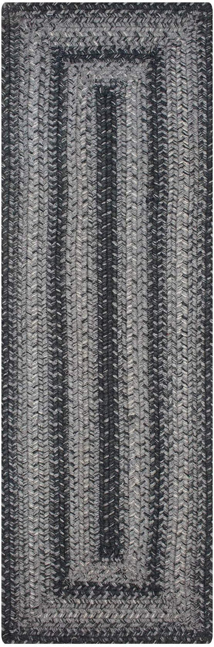 Homespice Flint Hill Jute Braided Long Table Runner, Warm Primitive Decor, Grey Rectangle 11x36 - Rich Colors, Easy to Clean, Durable and Protects Furniture