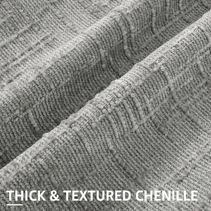 decorUhome Neutral Grey Chenille Throw Pillow Covers 20x20 Set of 2 Textured Slubby Couch Pillow Covers Farmhouse Accent Modern Neutral Decorative Pillow Cases for Bed Sofa Living Room