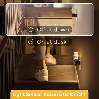 L LOHAS LED Night Light, LED Night Lights Plug into Wall, Dimmable Night Light with Auto Light Sensor, 3000K Warm White 0-100LM, Adjustable Brightness Nightlight, Bathroom Hallway Bedroom