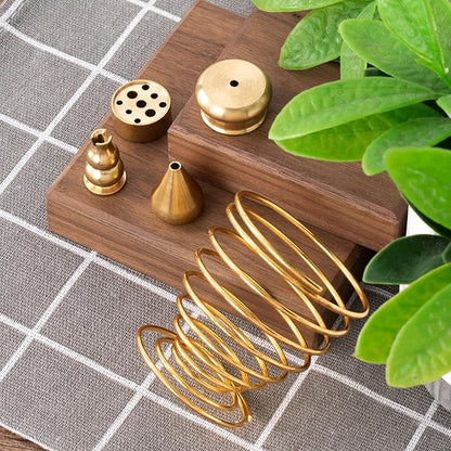 OIIKI Brass Incense Holder, Coil Incense Burner, Incense Stick Holder, Alloy Cone Ash Catcher for Indoor Outdoor Use (5 Styles)
