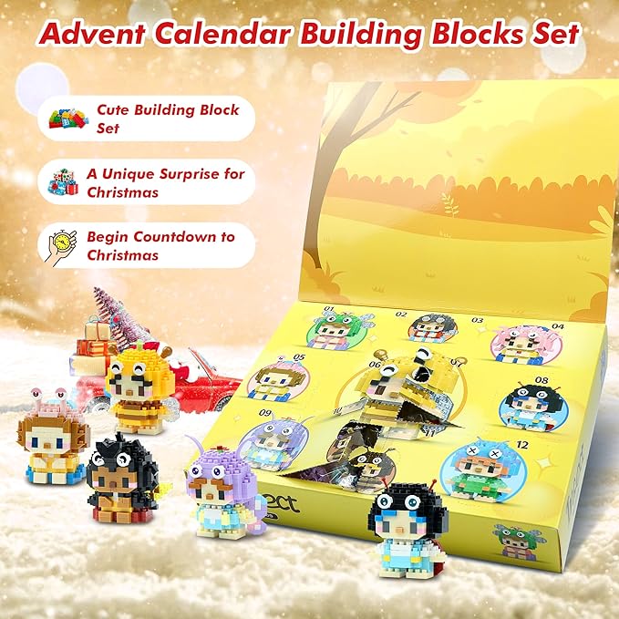 12 Days Advent Calendar 2025 Kids, 12 Packs Insects Building Blocks Set, Advent Calendar 2025 Boys for 6+ Years Old, Christmas Gifts for Girls and Boys, Party Favors (Insect)