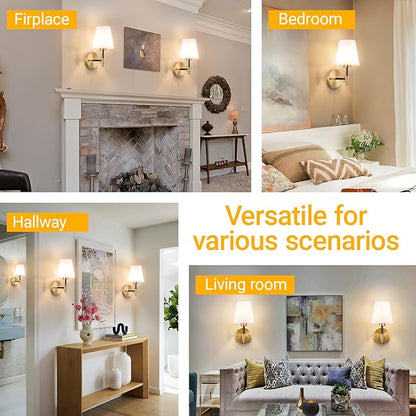 Battery Operated Wall Sconces Set of 2, Wireless Wall Light with 10000mAh RGB Dimmable Magnetic Bulb, Rechargeable Wall Sconce with Remote Control for Bedroom Living Room