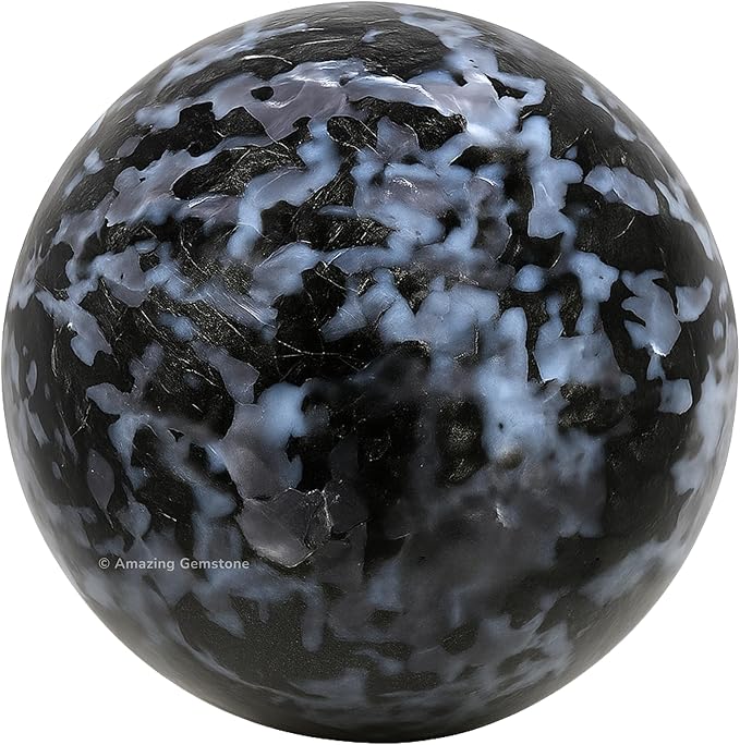 Amazing Gemstone Indigo Gabbro Crystal Ball with Stand - 1.5 Inches Crystal Sphere Meditation Balls for Witchcraft and Decorative Balls