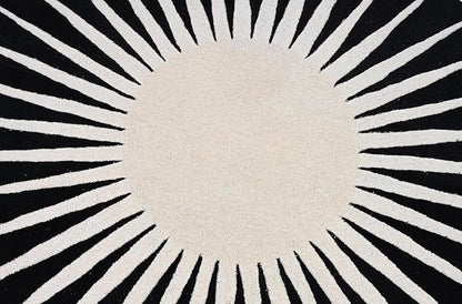 Modern Round Area Rug – Hand-Tufted with 100% NZ Wool, Thick & Soft Circular Carpet for Living Room, Bedroom & Dining Room Decor (Black, 4' Round)
