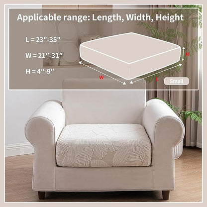 Couch Covers for Sectional Sofa, Washable Stretch Soft Sofa Cushion Covers L Shape Sofa Slipcovers Anti Slip Furniture Decor Protector for Pets (1PC Chair Cushion Cover,Ivory)