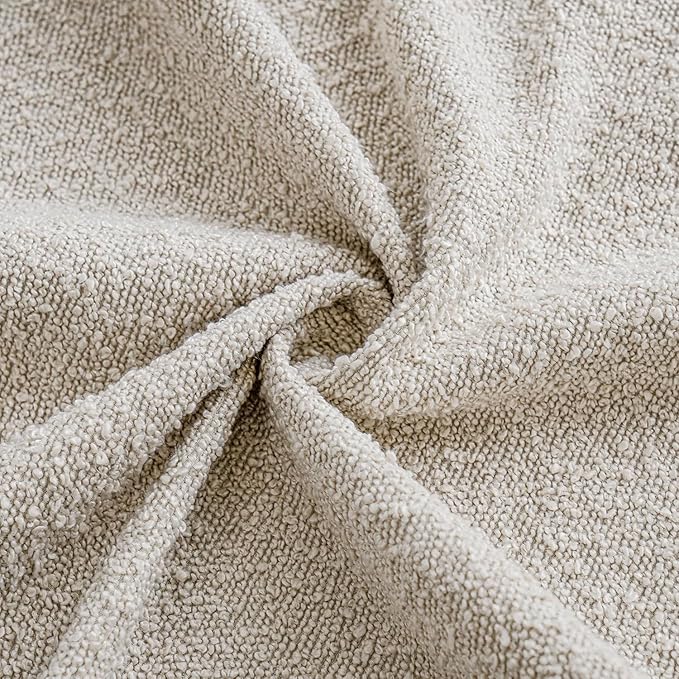 Foindtower Decorative Textured Boucle Throw Pillow Covers Accent Solid Pillow Cases Neutral Soft Cozy Couch Cushion Case for Chair Sofa Bedroom Living Room Home Decor 16x16 Inch,1PC,Light Beige