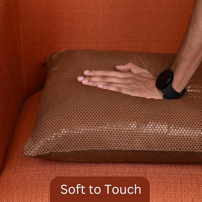 LL LEATHER LOVERS Star Sparkling Suede Pillow Cover, Square Soft Metallic Throw Pillow Covers, Pillow Cases for Home Décor, Sofa, Couch Chair, Car (16x16 Inches, Sparkling Brown Pack of 1)