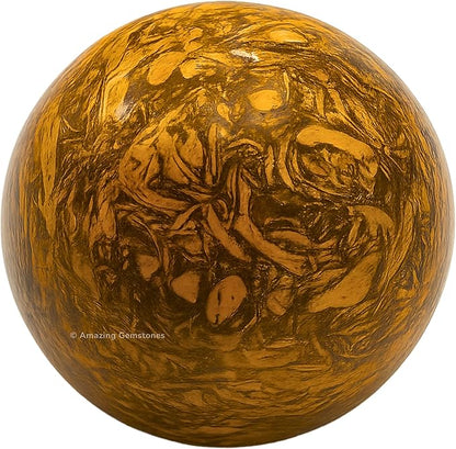 Amazing Gemstone Mariyam Jasper Crystal Ball with Stand - 1.5" Inches Crystal Sphere Meditation Balls for Witchcraft and Decorative Balls