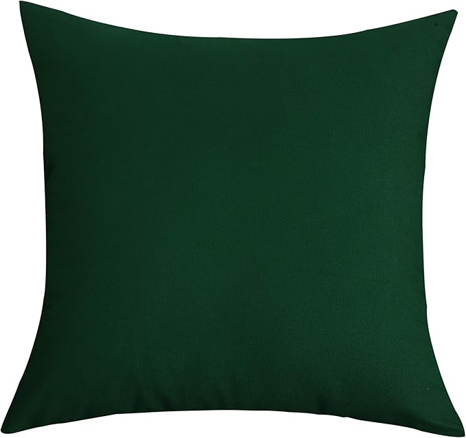 TangDepot Handmade Decorative Solid 100% Cotton Canvas Throw Pillow Covers/Cushion Covers, 45 Colors Available - (20" x20" , Deep Green, 2 Count (Pack of 1))